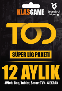 TOD Sezonluk Süper Lig Paketi (Web, Cep, Tablet, Smart TV)
